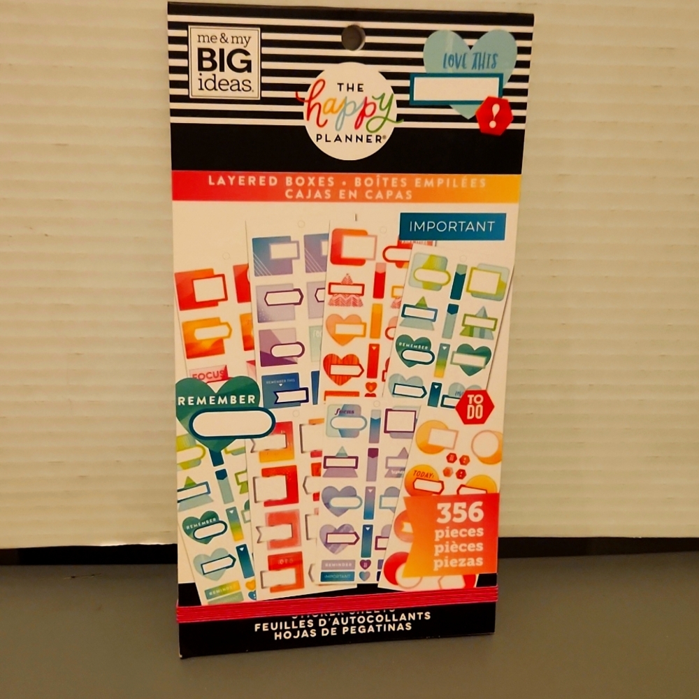 Layered Boxes- Happy Planner Stickers 356 pieces